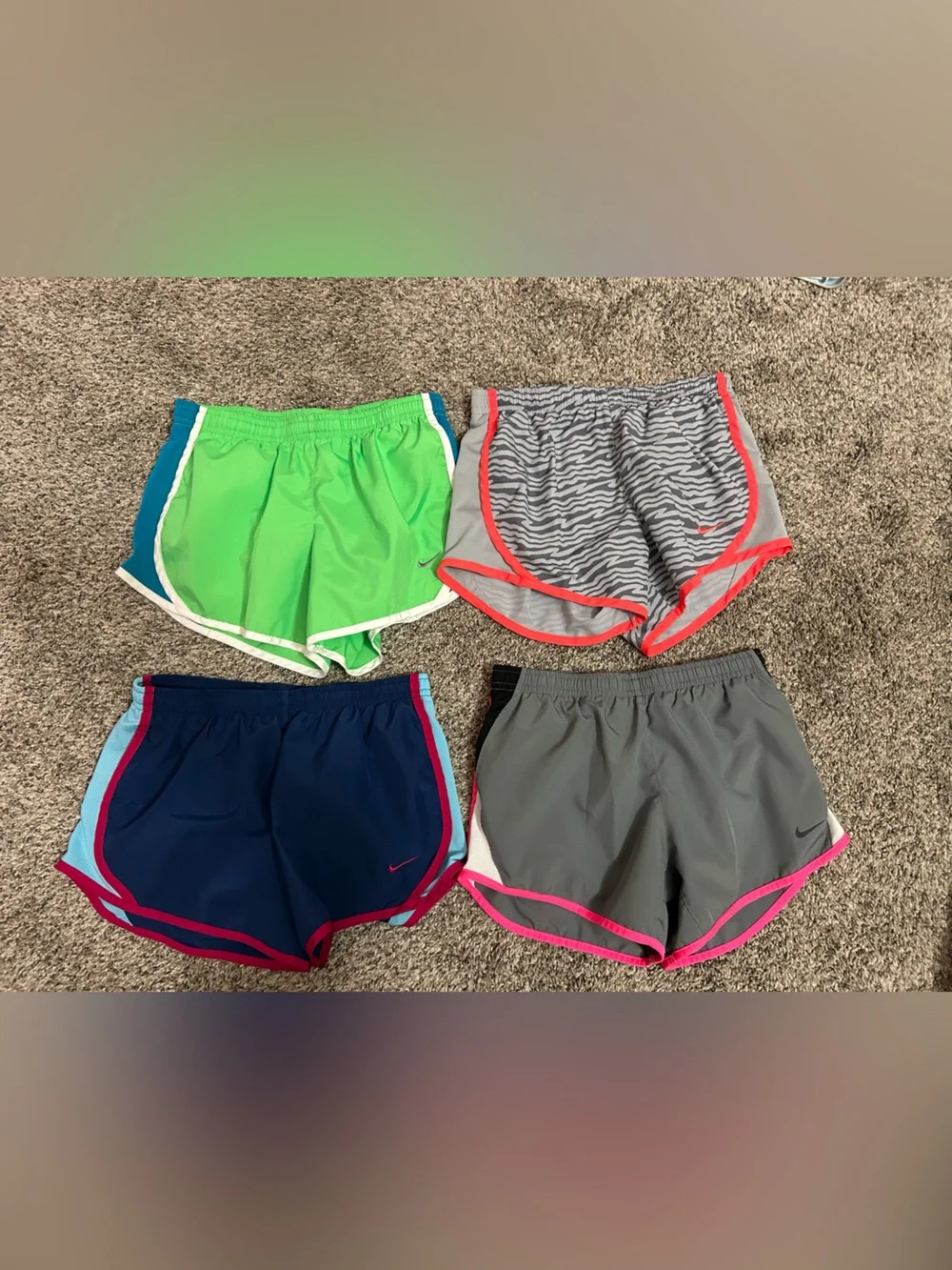 Nike Dri-FIT Girls Running Shorts Size Medium Set of 4